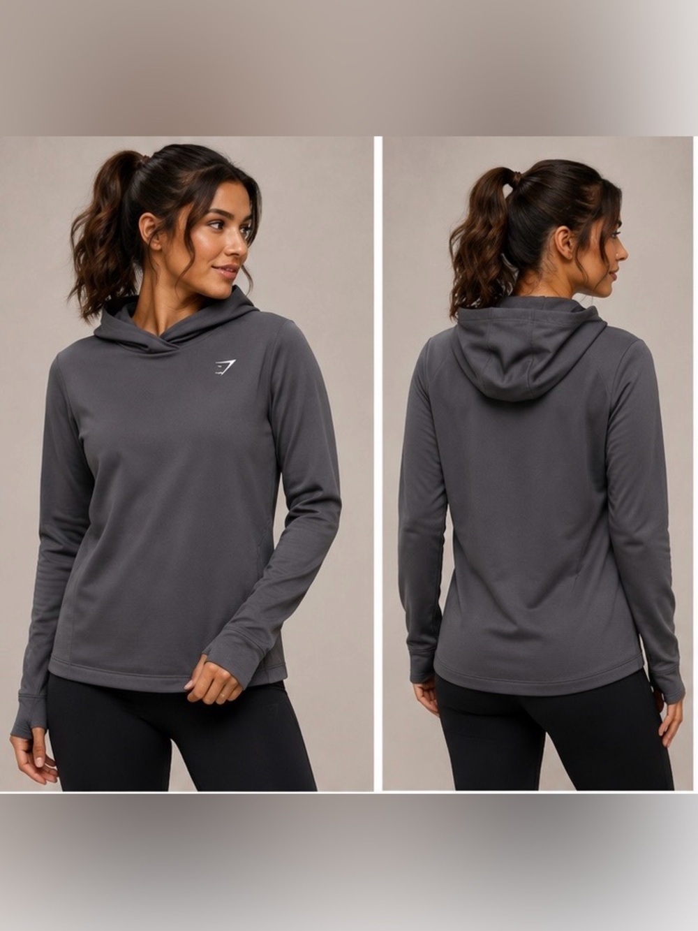 Gymshark Women’s Charcoal Grey Lightweight Hoodie small